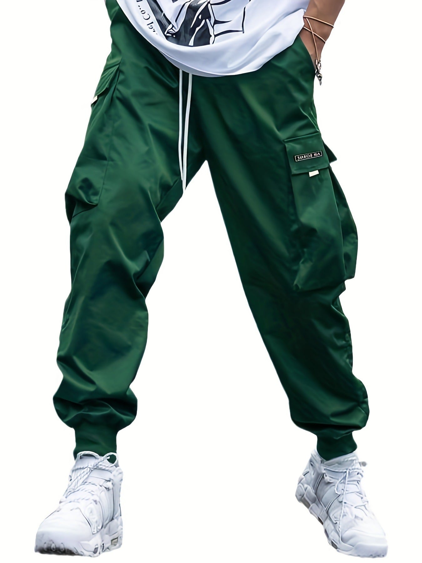 Men’s Multi‑Pocket Drawstring Cargo Pants CJ US