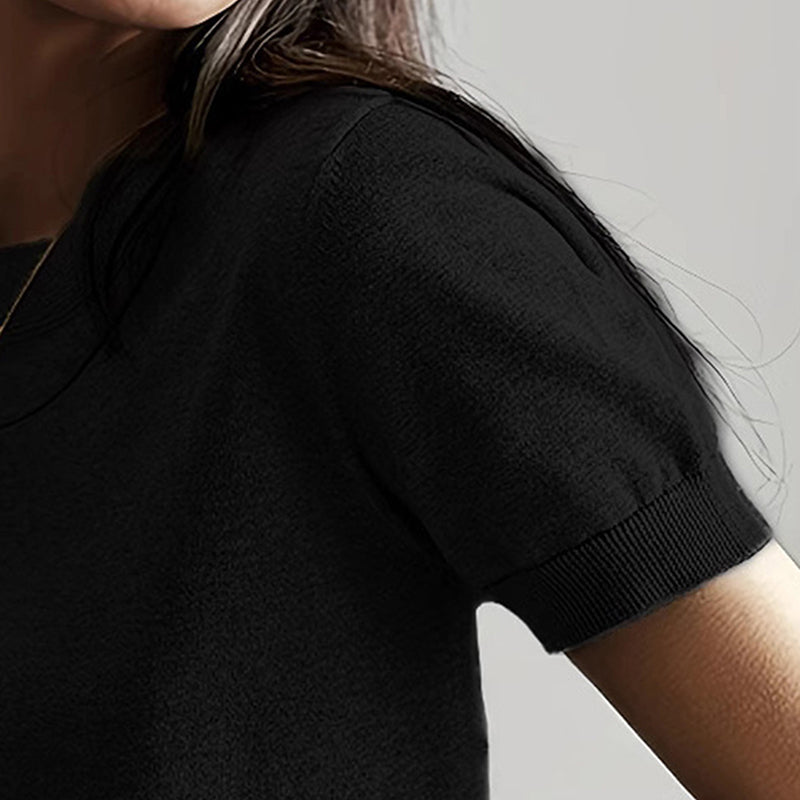 Women's Soft Stretch T-Shirt - Minimalist Everyday Top For Office & Casual Wear 