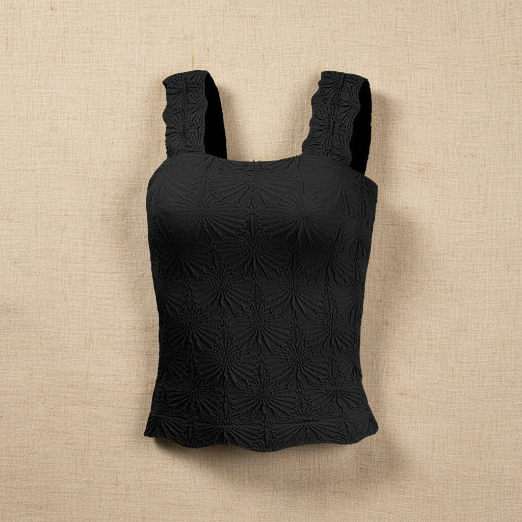 SO ME Floral Jacquard Seamless Tank Top 