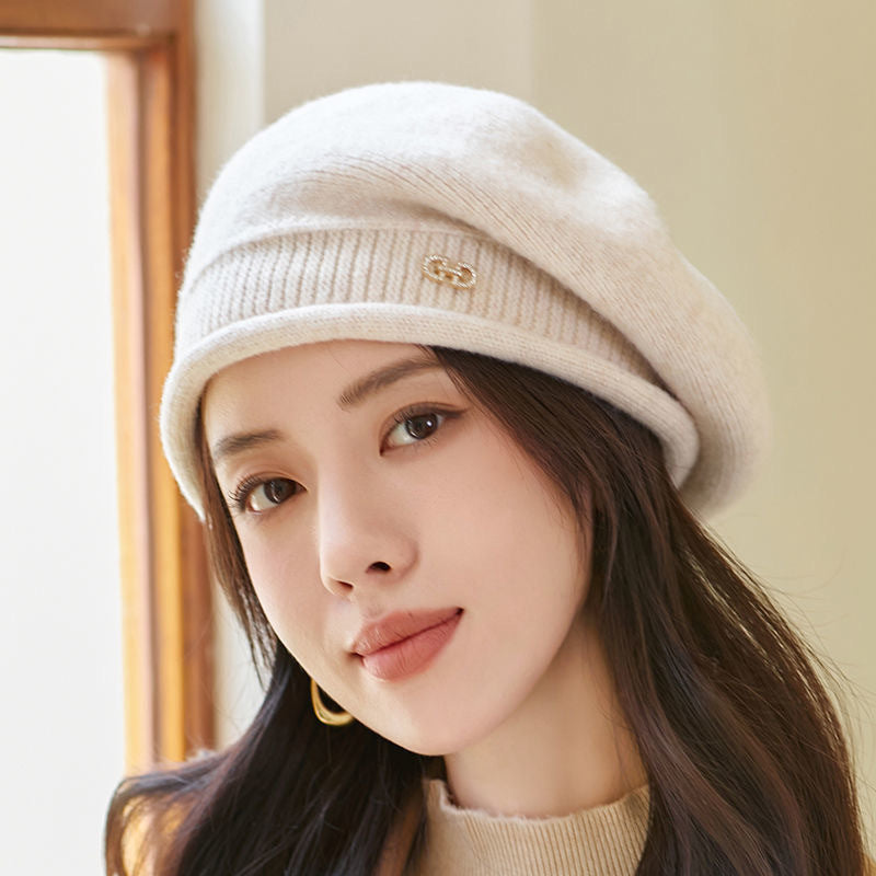 Women's Autumn And Winter Fashionable All-match Wool Knitted Hat 