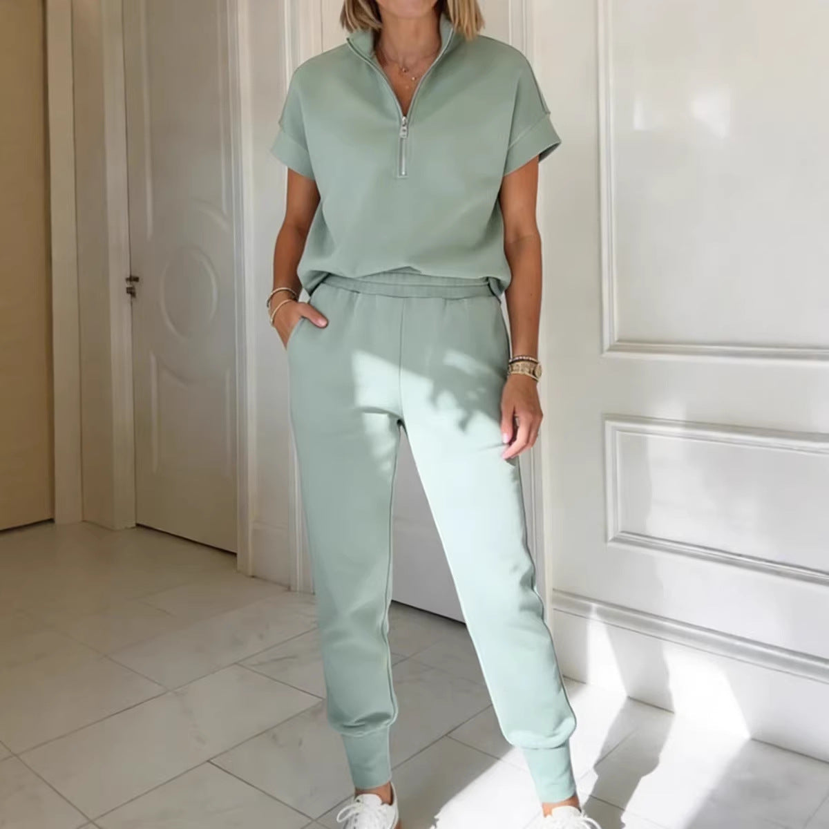 Athleisure T-shirt And Pants Two-piece Set 