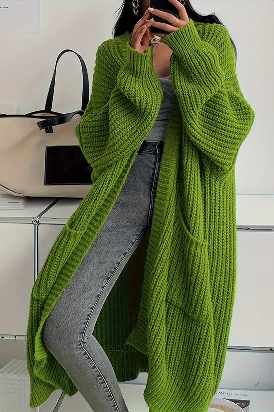 Women’s Long Cardigan Sweater – Autumn/Winter Loose Fit Knitwear, Versatile Style CJ US