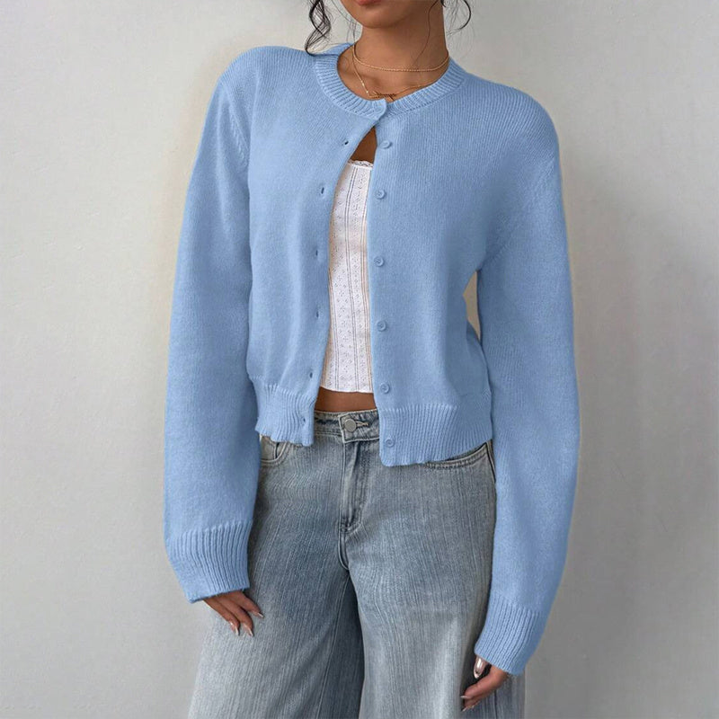 Light Ribbed Button-Up Cardigan CJ US