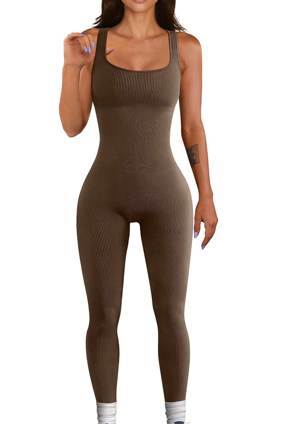 4 Pack Women’s Ribbed Sleeveless Jumpsuit 