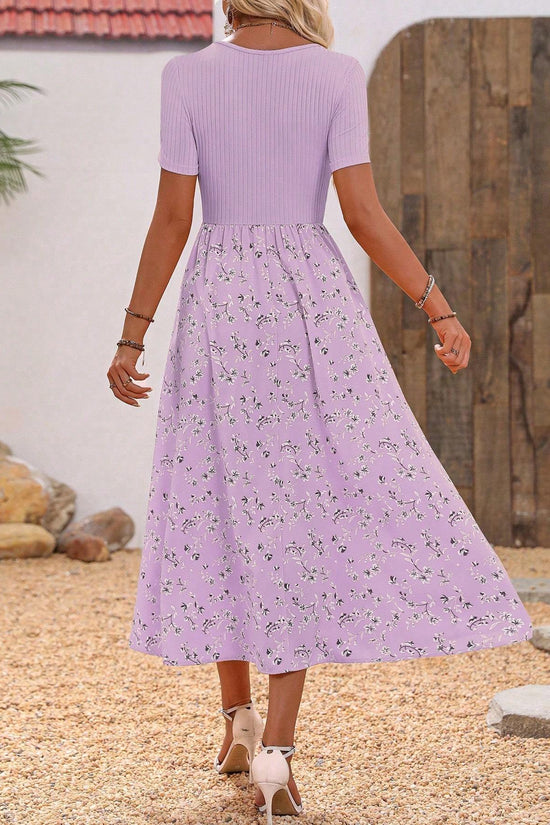 Floral Scoop-Neck Maxi Dress CJ US