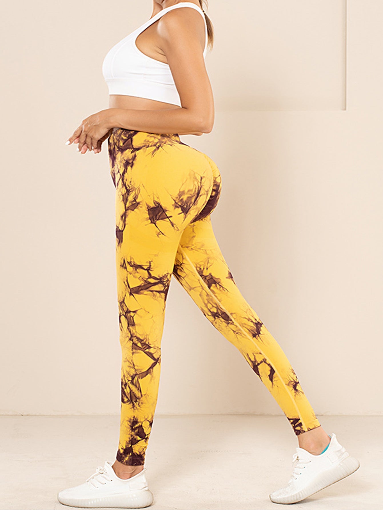 5PCS Tie-dye Cut-out Leggings Fitness Yoga Pants For The Gym CJ US