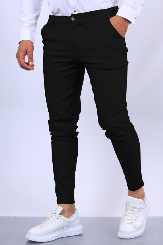 👔 Men's Slim Fit Button Trousers – Versatile Office & Casual Wear FitiqueFit