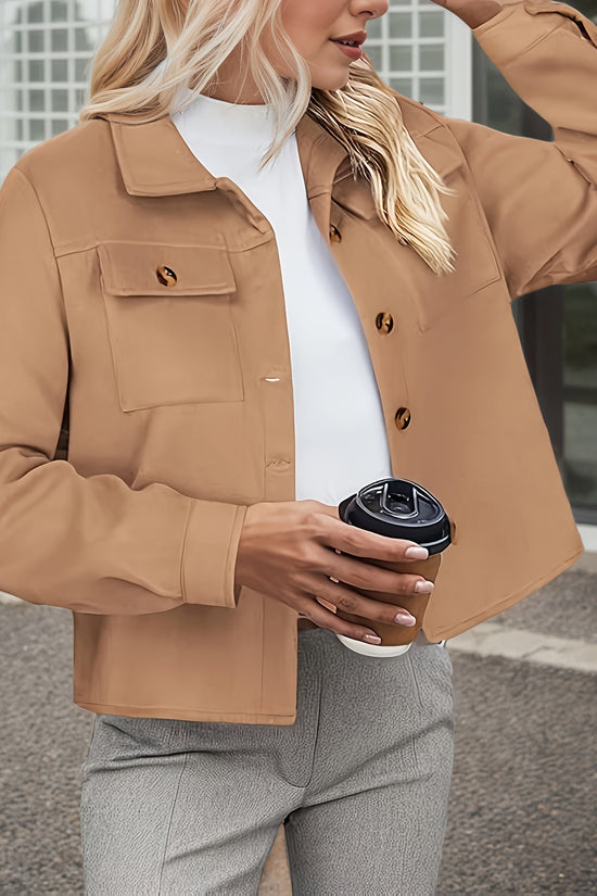 Women's Plus Size New Fashionable Flannel Short Jacket Fashion 2025 Autumn Top CJ US