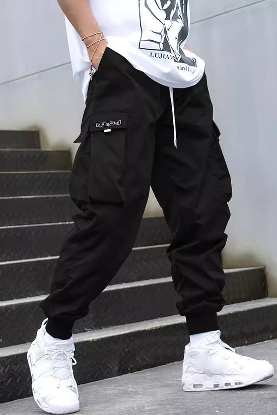 Men’s Multi‑Pocket Drawstring Cargo Pants CJ US