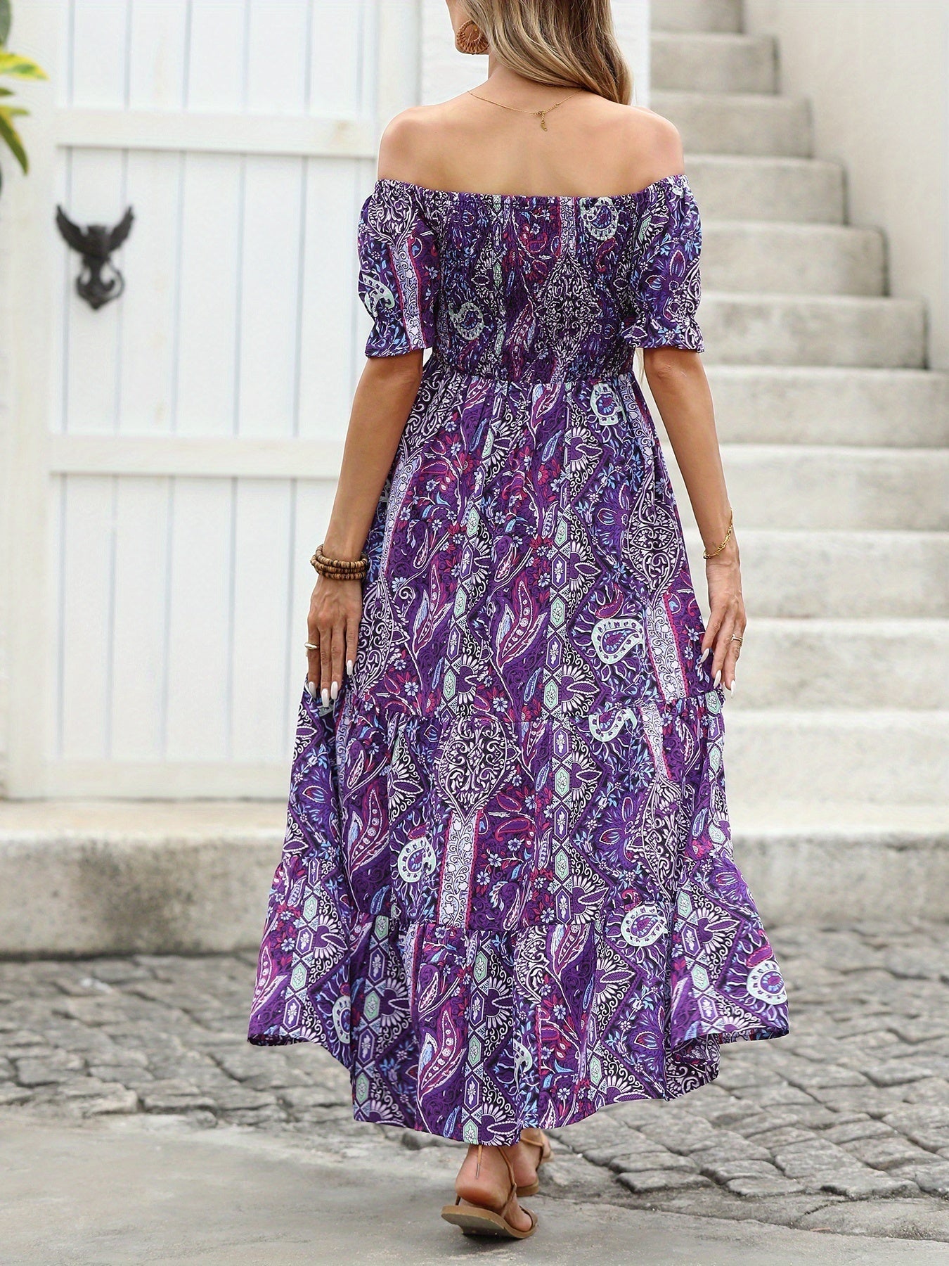 Women’s Paisley One‑Shoulder Maxi Dress Diversi Fashion™