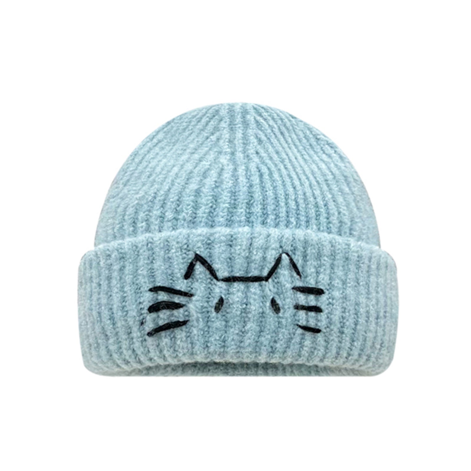 Women’s Cute Cat Line Design Knitted Hat – Warm Fall & Winter Beanie - FitiqueFit