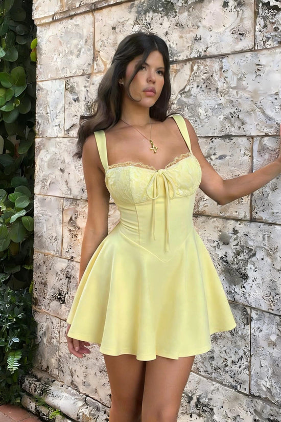 Women's Cinched Puffy Strap Dress 