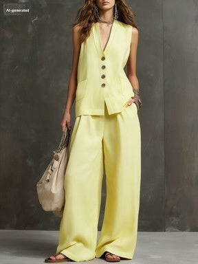 Seasonal Laid-back Linen Suit 