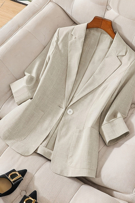 Three-quarter-sleeve Single-button Professional Casual Blazer 