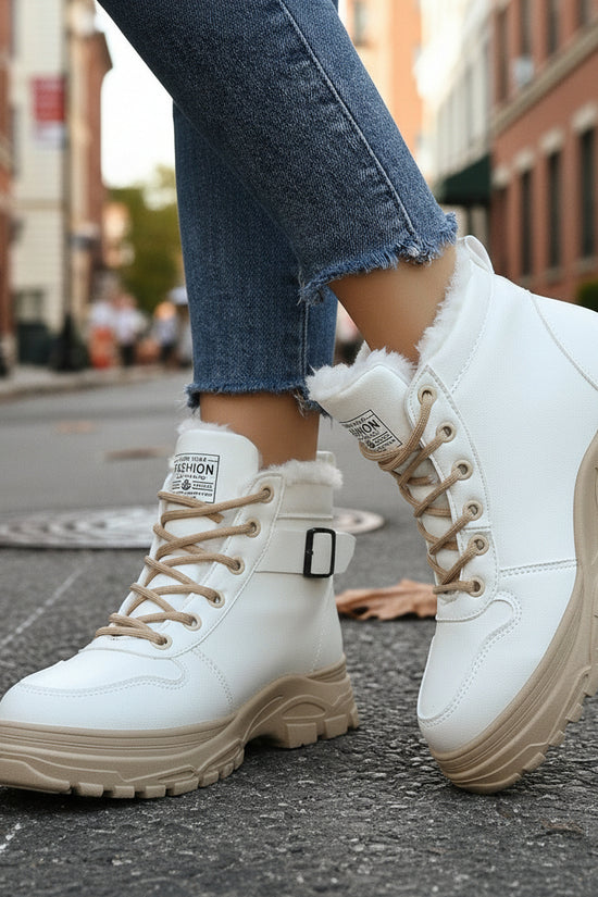 Women's Casual Mid-calf Fleece-lined, Thickened, Insulated Cotton Boots 
