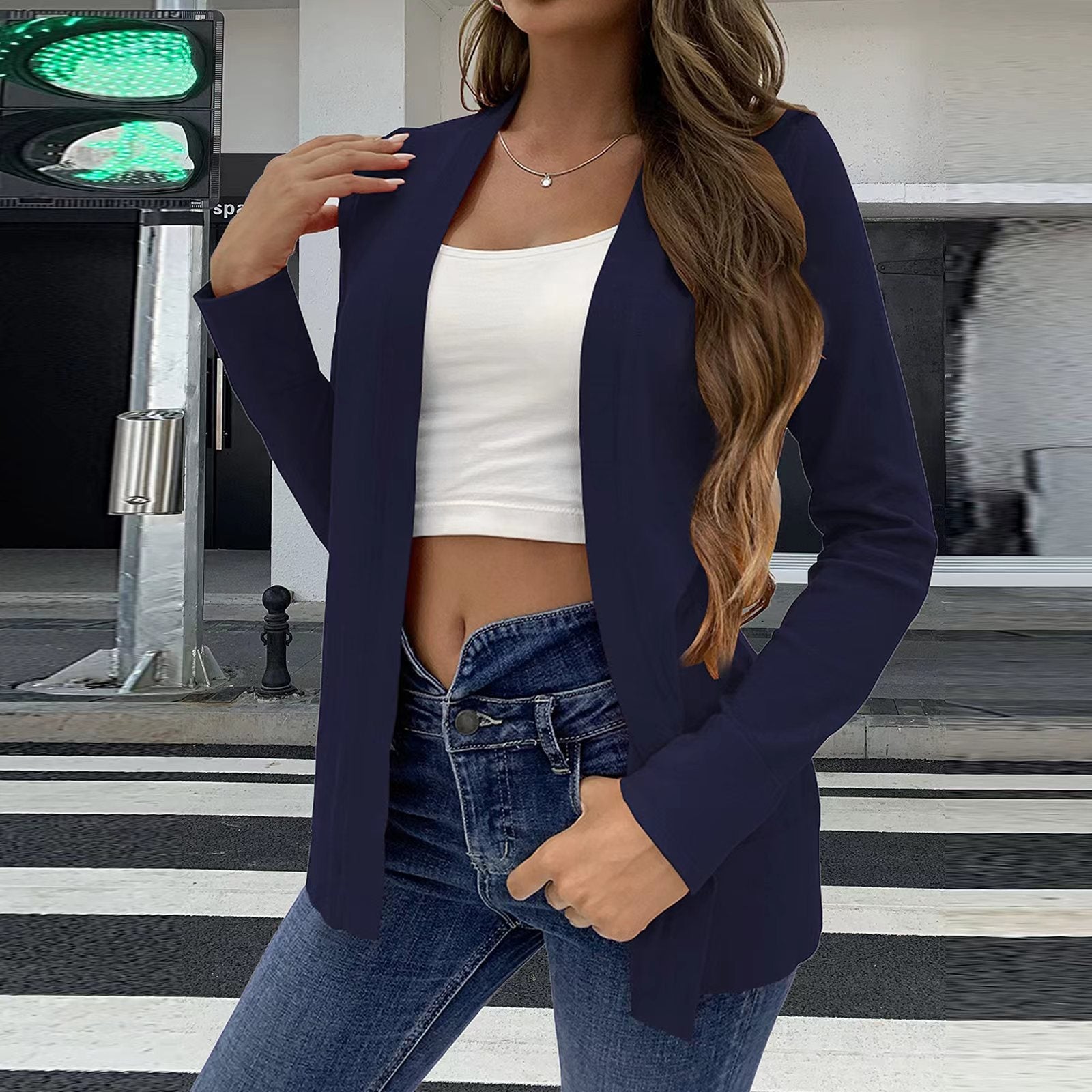 Womens Simple All-Match Knitted Cardigan Coat 