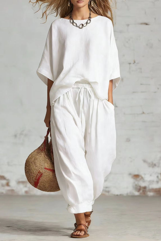 Women's Solid Color Loose Casual Set 