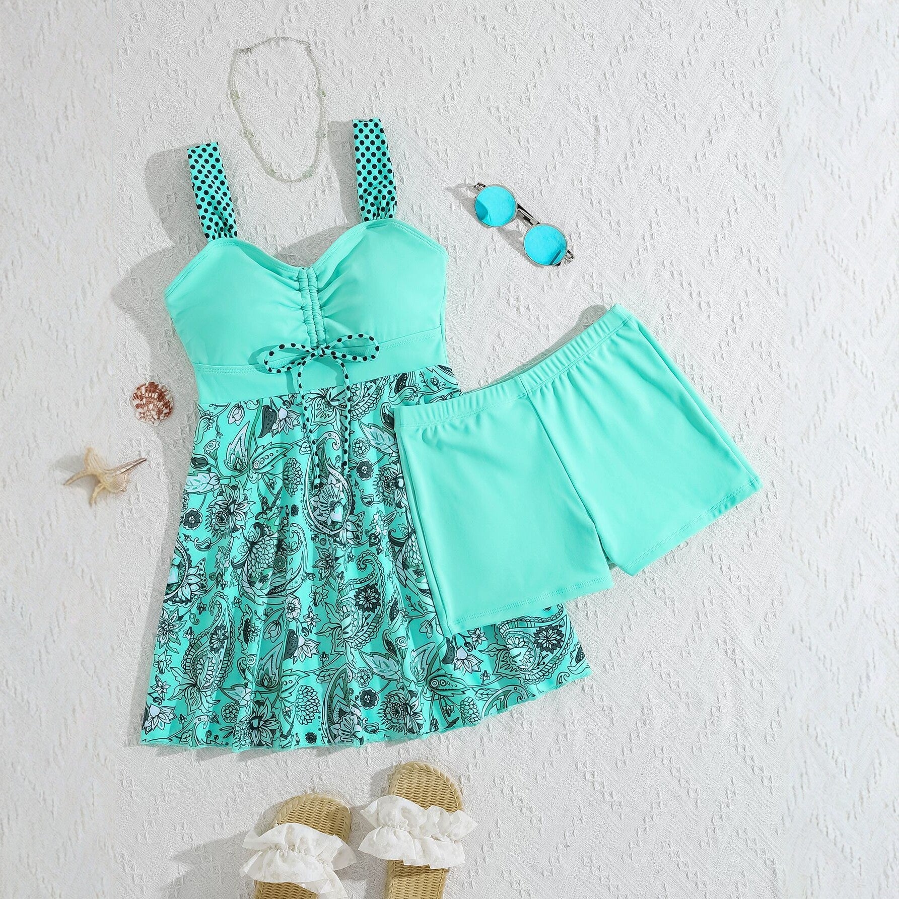 European And American-style Printed Dress-style Swimsuit For Women 