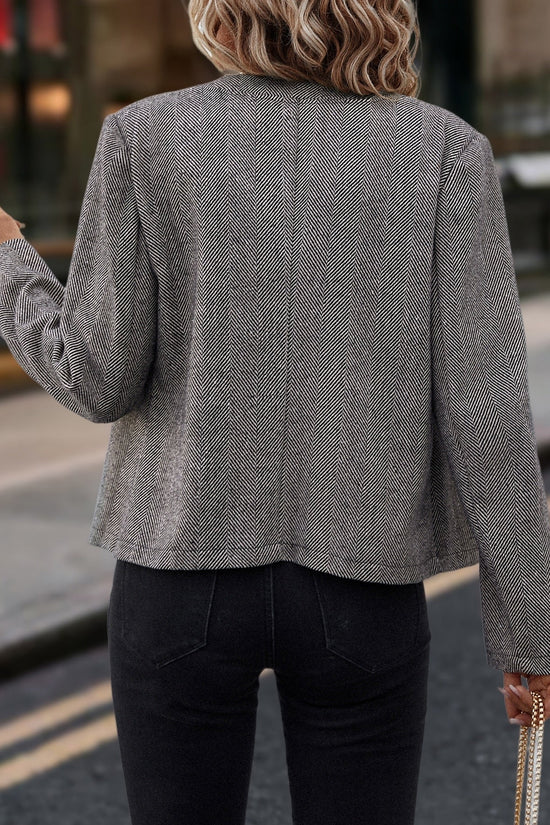 🧥 Women's Herringbone Double-Breasted Slim Jacket FitiqueFit