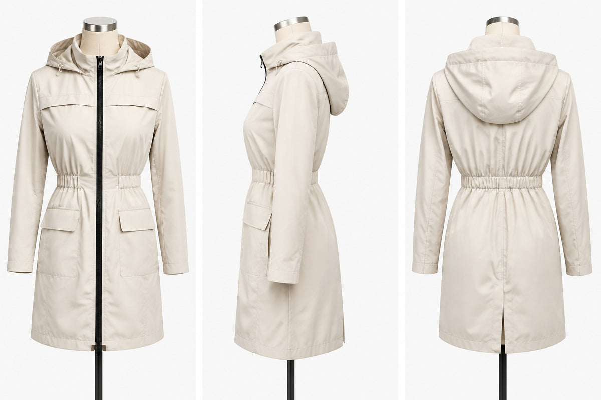 Women's Slim-Fit Rainproof Trench Coat 