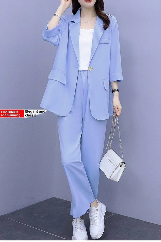 SpringAutumn New Style Professional Long Sleeve Suit Jacket And Pants Two Piece Set 
