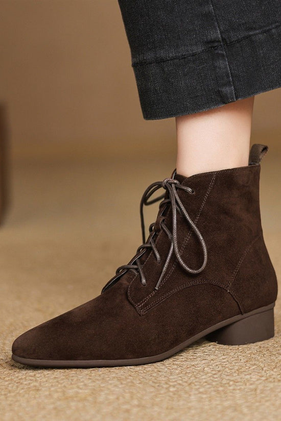 Autumn And Winter Maillard Matte Temperament Pointed Low-heel Ankle Boots For Women 