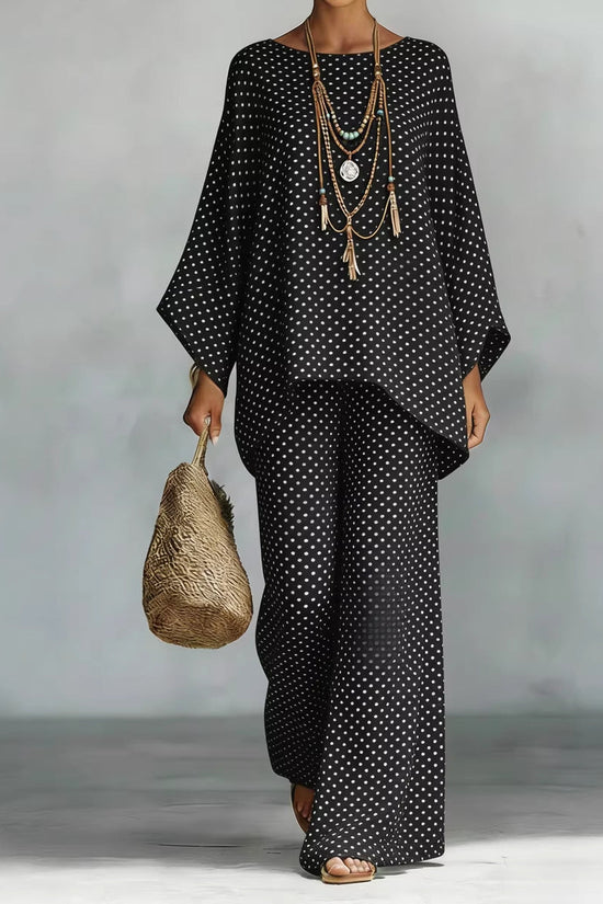 Women's Floral Print Linen Wide-Leg Two-Piece Set 