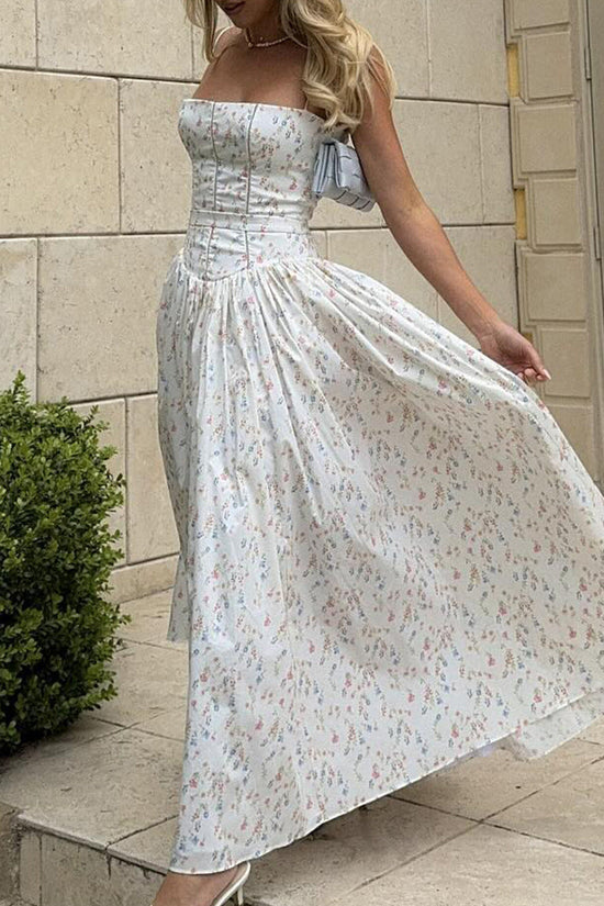 Sexy Printed Strapless Dress Summer Fitted Backless Long Dress Elegant High-End Style Beautiful Summer Dress 