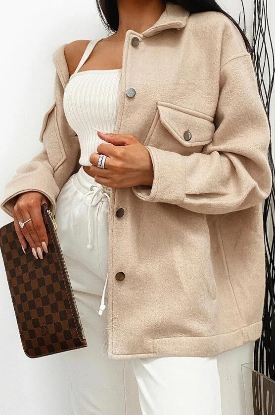 Collar Coat Streetwear Jacket For Women | long sleeve shirts | Diversi