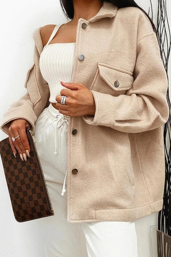 Collar Coat Streetwear Jacket For Women | long sleeve shirts | Diversi