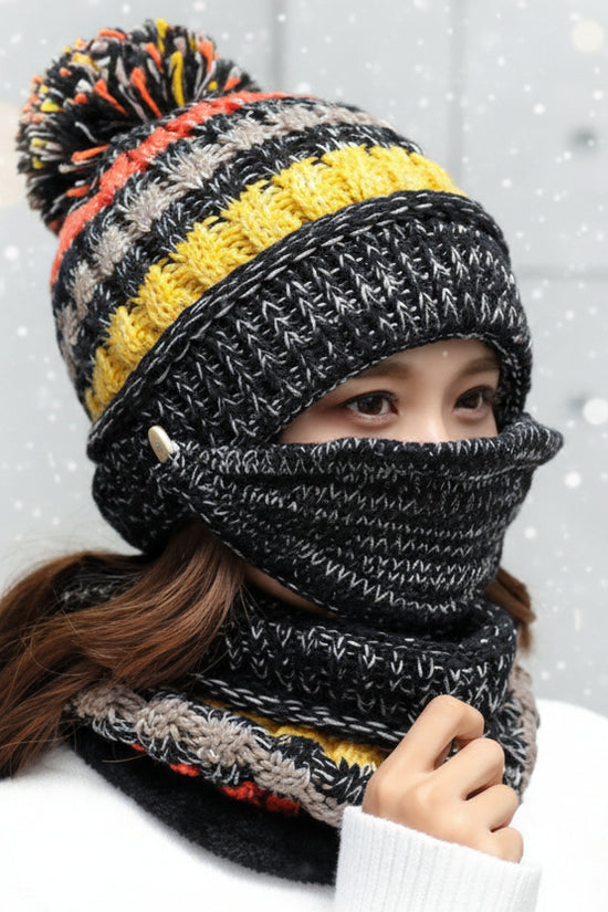Winter Plush Knitted Hat – Soft Warm Knit Beanie for Cold Weather - FitiqueFit