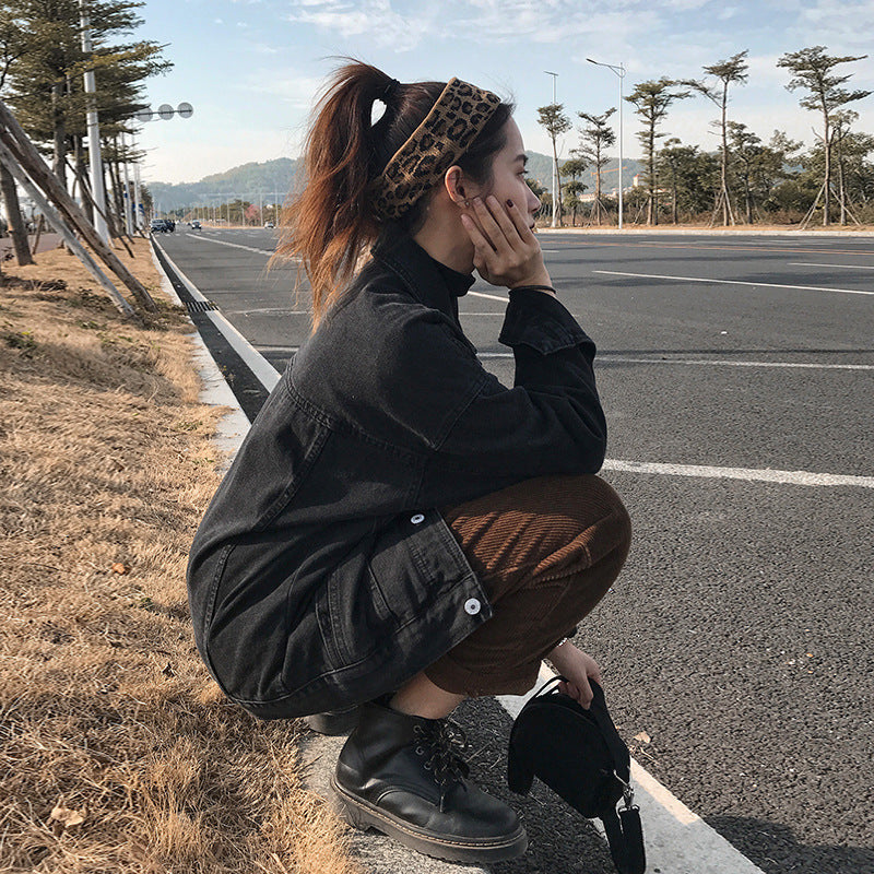 Women's Oversized Washed Denim Jacket – Hooded Loose Korean Style 