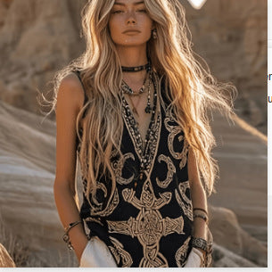 Womens Digital-Print Pleated Crew-Neck Summer Casual Fashion Top 