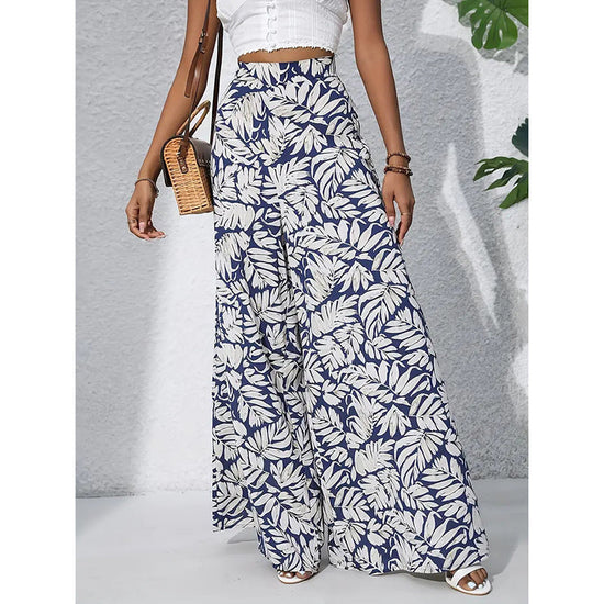 Women’s Printed High‑Waist Wide‑Leg Palazzo Pants CJ US