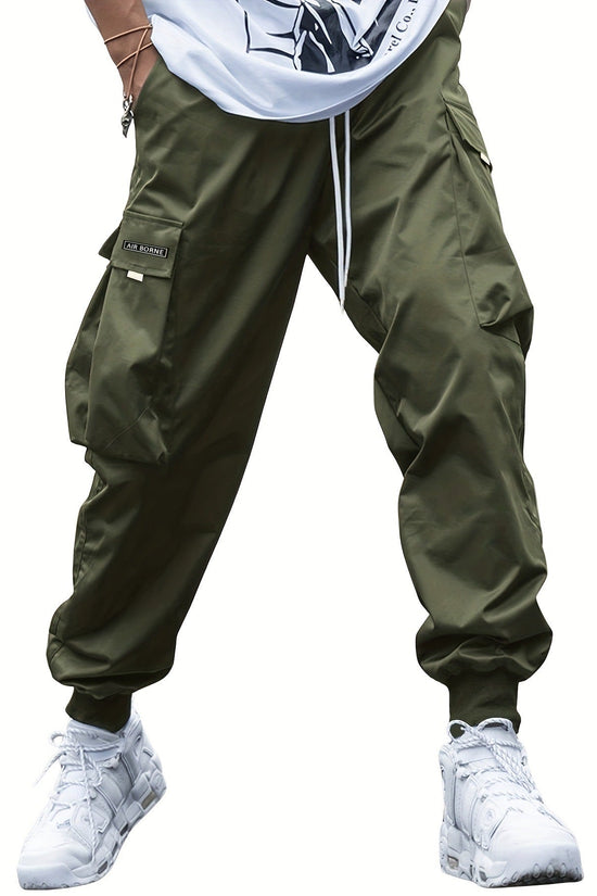 Men’s Multi‑Pocket Drawstring Cargo Pants CJ US