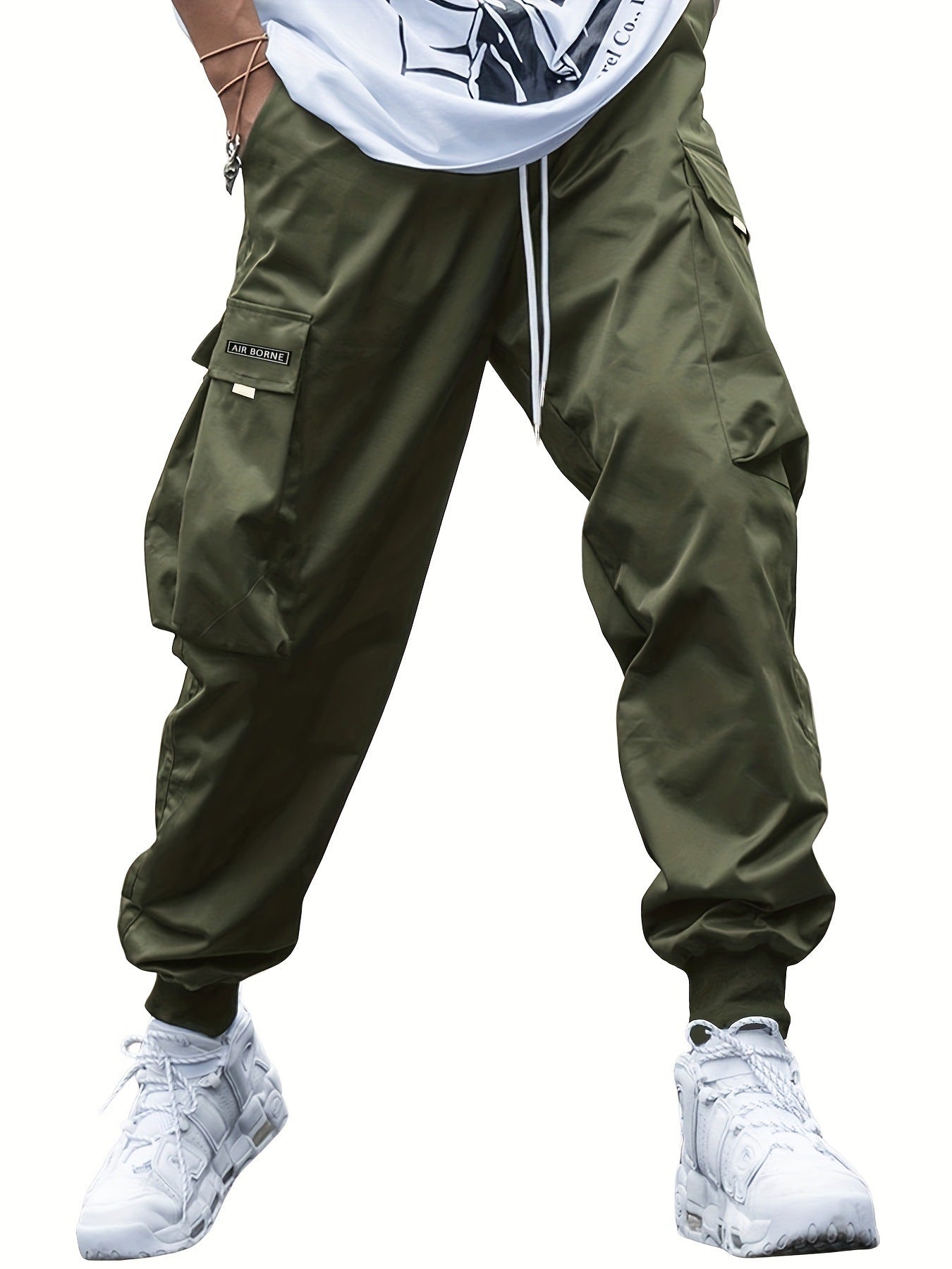 Men’s Multi‑Pocket Drawstring Cargo Pants CJ US