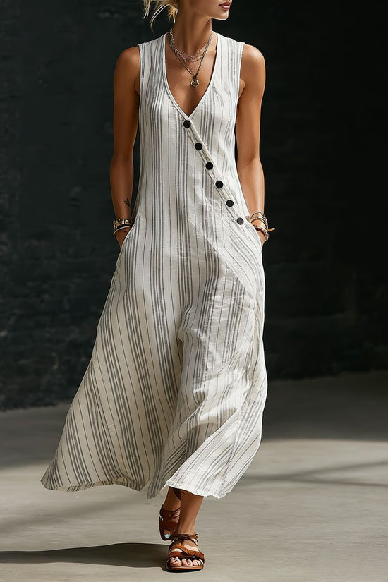 Loose-fitting V-neck Cross-over Shirt And Wide-leg Pants 