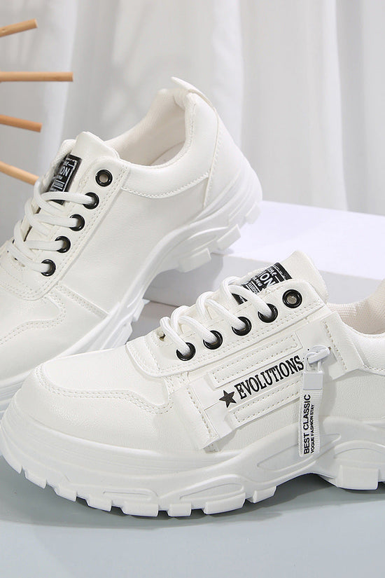 Women’s Lace‑Up Side‑Zipper Sports Sneakers CJ US