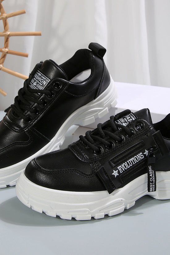Women’s Lace‑Up Side‑Zipper Sports Sneakers CJ US