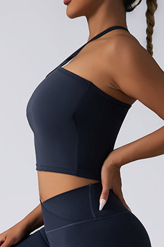 Padded Crop Top Push Up Sports Bra – Seamless Supportive Gym Tank for Women FitiqueFit
