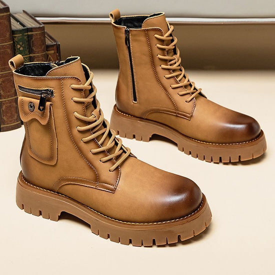 Martin Boots Men's Leather High-top Leather Shoes 