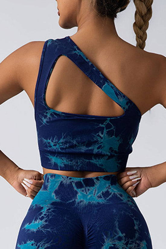 Seamless One-Shoulder Bra & Scrunch Leggings Set - High Waisted Yoga Pants FitiqueFit