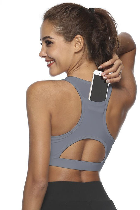 Women’s Breathable Sports Bra with Back Pocket CJ
