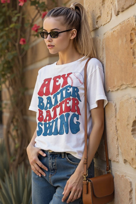 Baseball Mom Oversized Shirt – “Hey Batter Batter” Graphic Tee CJ US