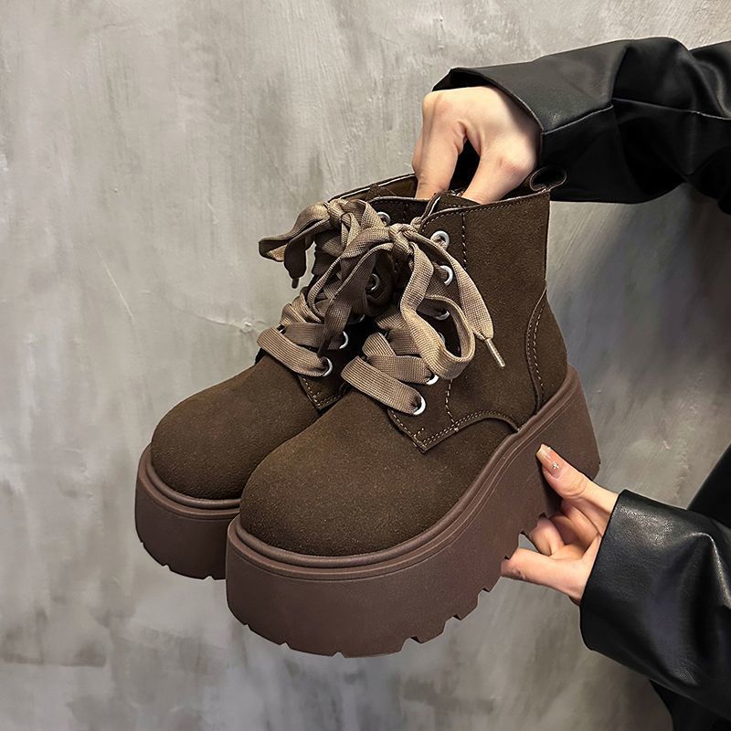 Stylish Chunky-soled Vintage Lace-up Versatile Boots For Women 