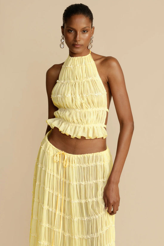 🌴 2-Piece Women's Beachwear Set – Sleeveless Halter Crop Top FitiqueFit