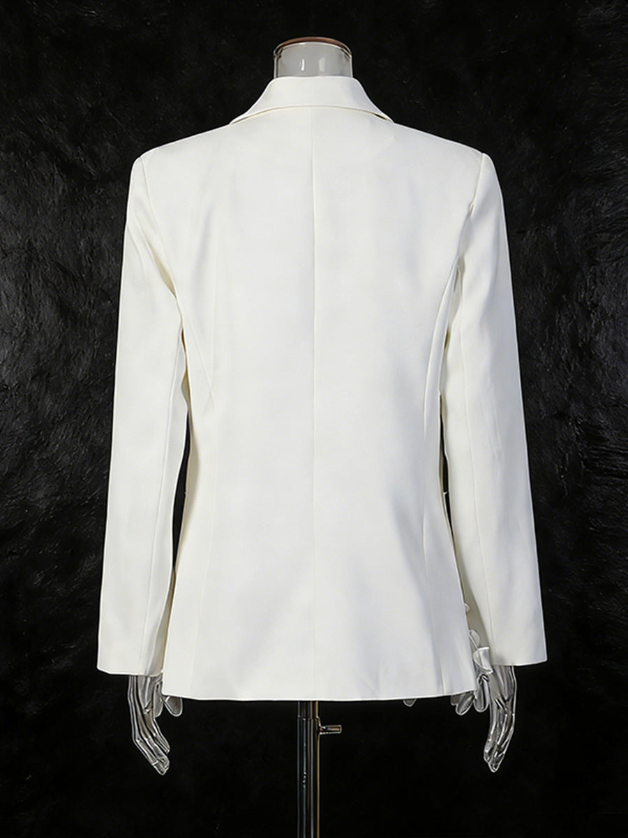 Elegant Three-dimensional Floral Loose-fitting Blazers 