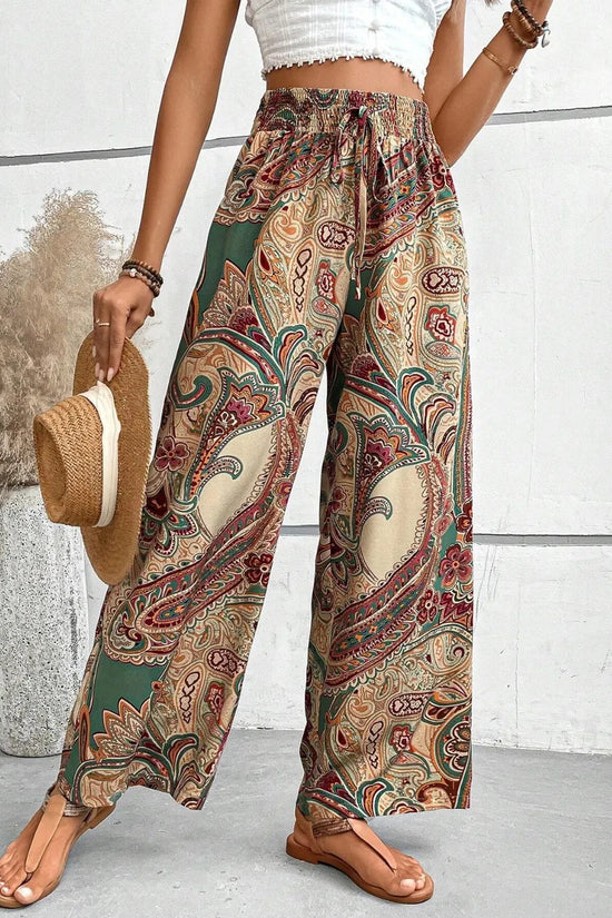 Printed Wide Leg Pants 