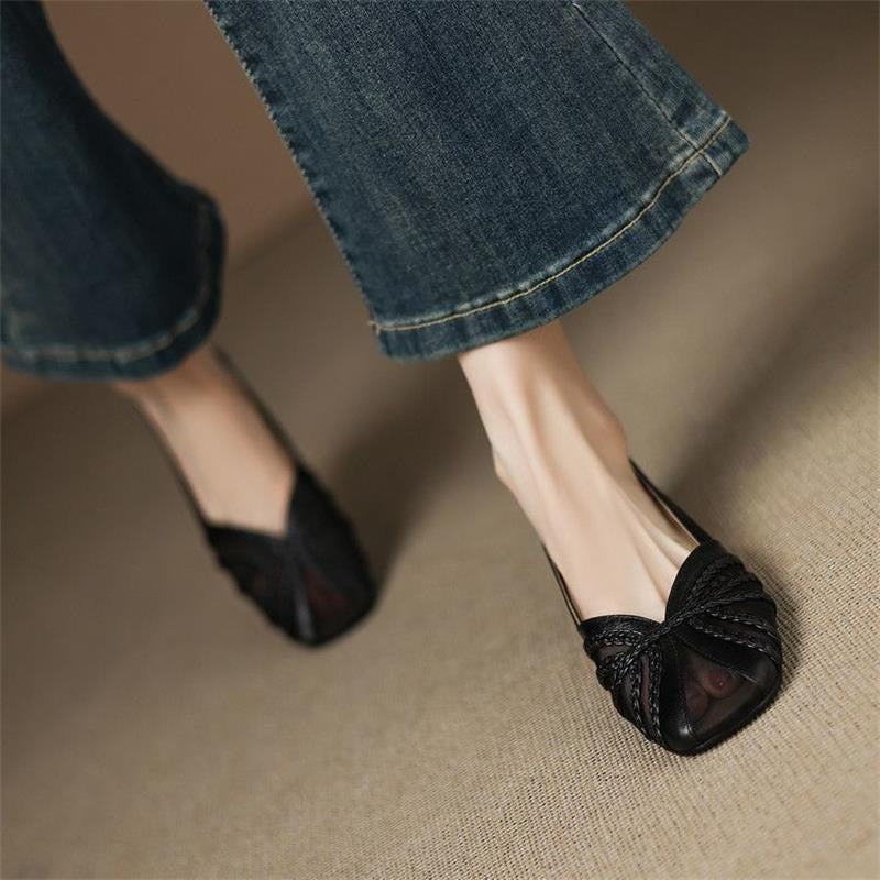 Women's Fashion Mesh Breathable Low-Heel Versatile Sandals 