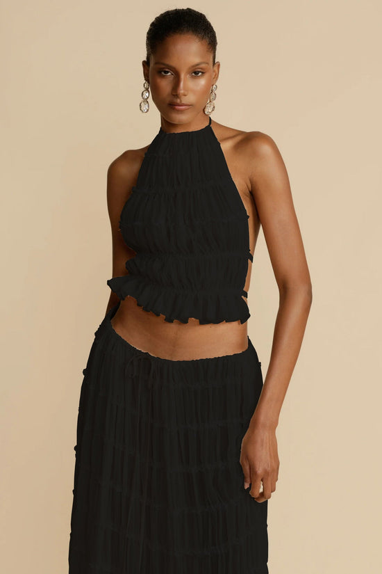 🌴 2-Piece Women's Beachwear Set – Sleeveless Halter Crop Top FitiqueFit